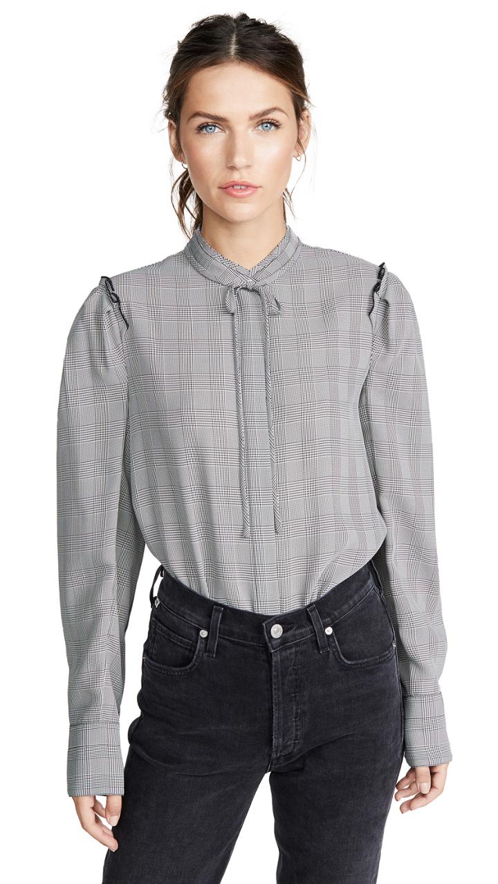 Jason Wu Plaid Chiffon Blouse