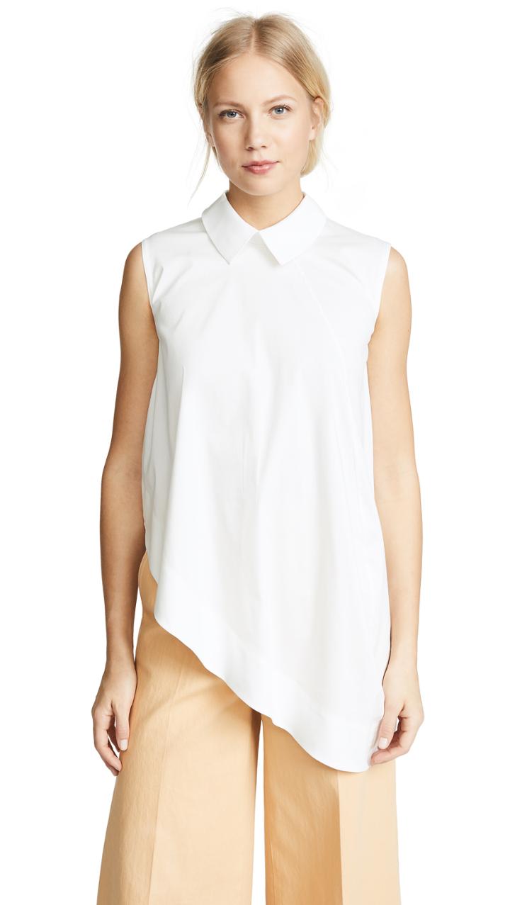 Paskal Sleeveless Shirt With Asymmetric Hem