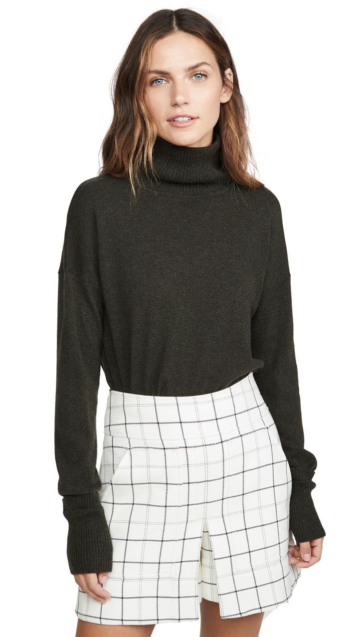 Autumn Cashmere Relaxed Mock Neck Cashmere Sweater