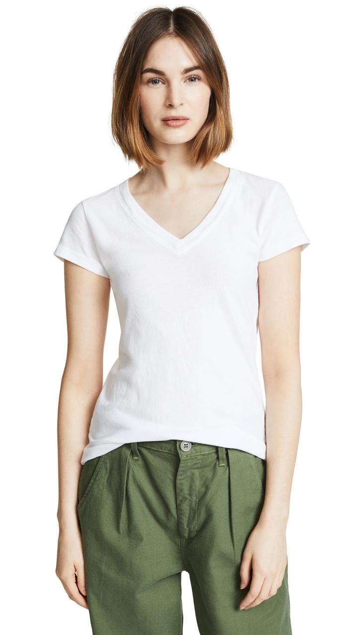L Agence Becca V Neck Tee