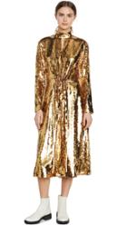 Tibi Split Neck Sequin Dress