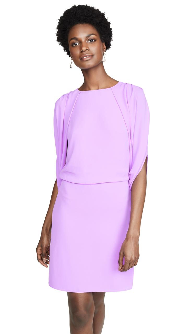 Halston Cape Sleeve Open Back Dress