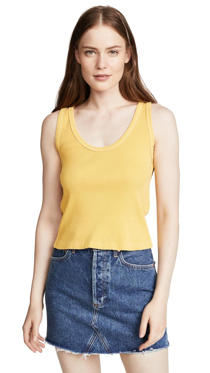 Amo Cropped Ribbed Tank Top