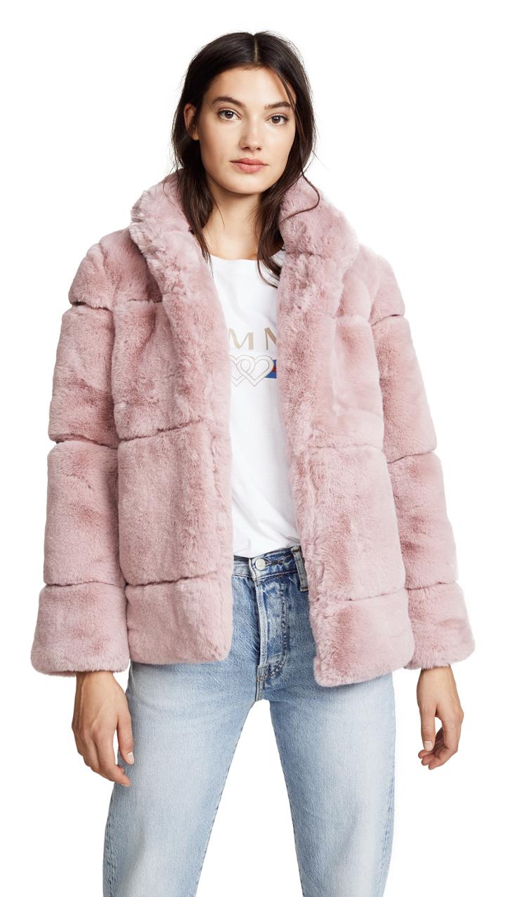 Apparis Sarah Quilted Faux Fur Coat