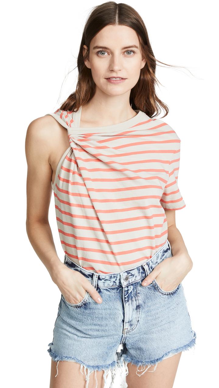 Alexanderwang T Thin Stripe High Twist Top