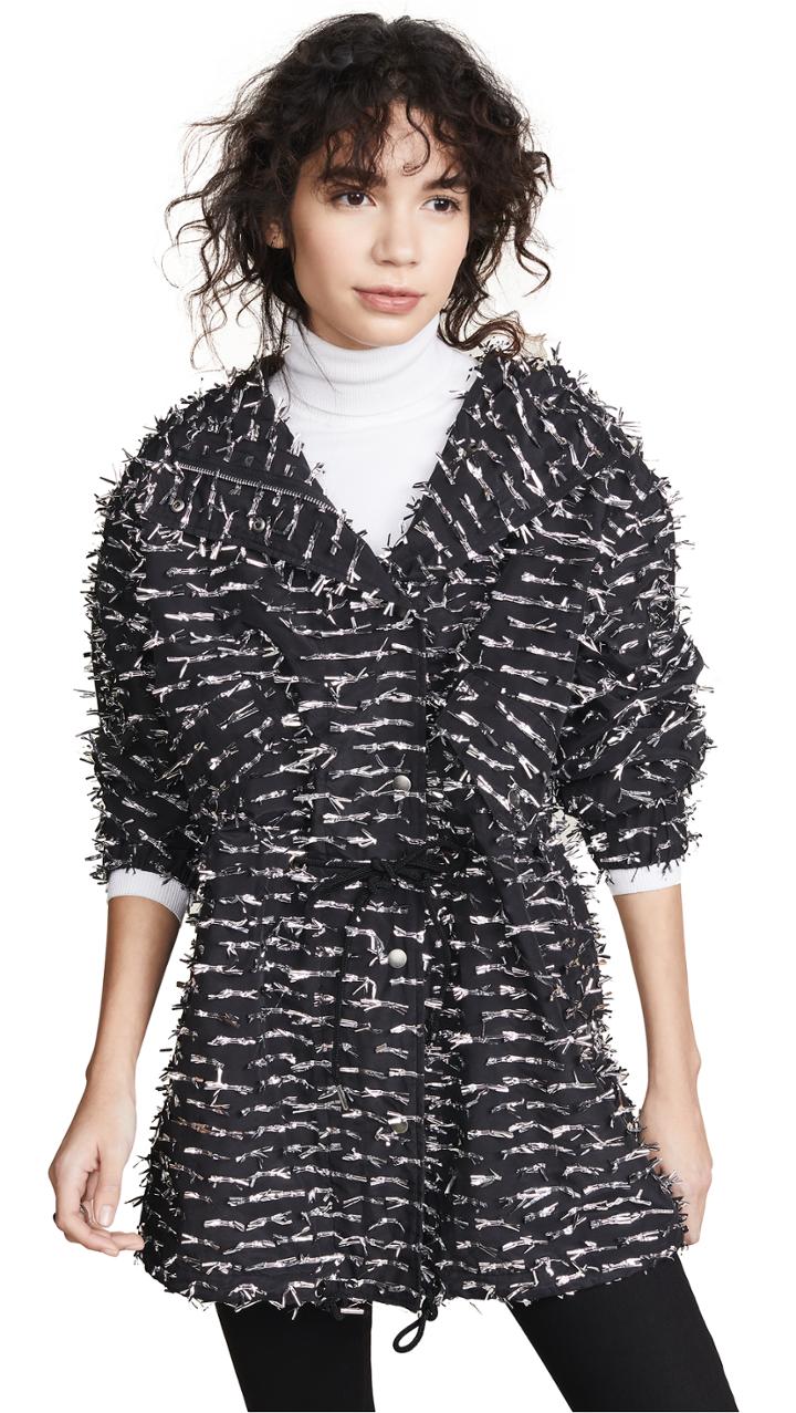 Jourden Silver Foil Confetti Parka Jacket