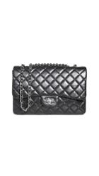 What Goes Around Comes Around Chanel Black Lambskin New Classic Jumbo Shoulder Bag