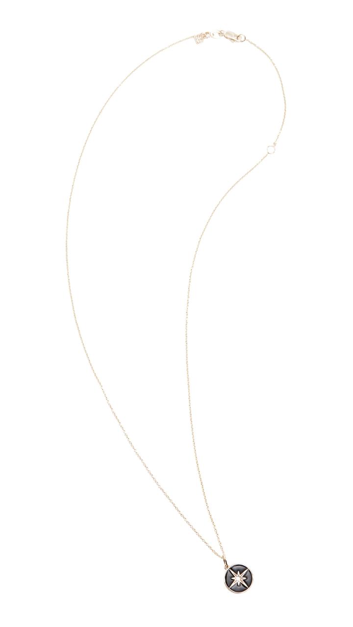 Sydney Evan 14k Enamel Starburst Medallion Charm Necklace