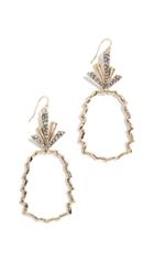 Alexis Bittar Crystal Leaf Pineapple Wire Earrings