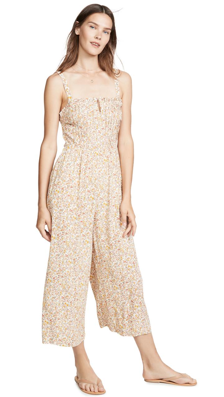 Madewell Pintuck Ruffle Jumpsuit