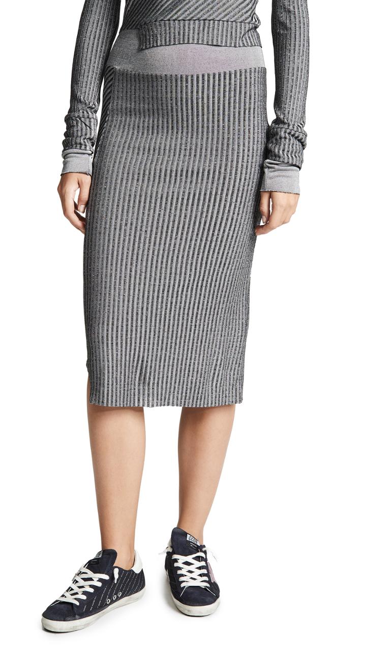 Twenty Tees Roslyn Plated Rib Pencil Skirt