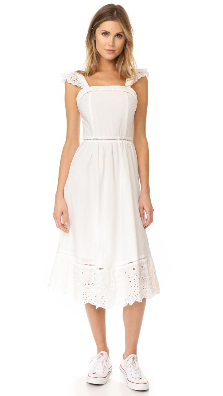 J O A Embroidered Eyelet Dress