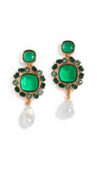 Oscar De La Renta Baroque Pearl Jewel Earrings