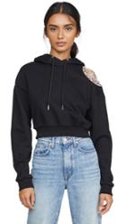 Area French Terry Hoodie With Crystal Doily Shoulder Inset