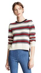 Chinti And Parker Lace Stitch Split Hem Sweater