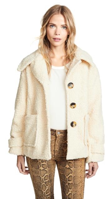 Free People So Soft Cozy Peacoat