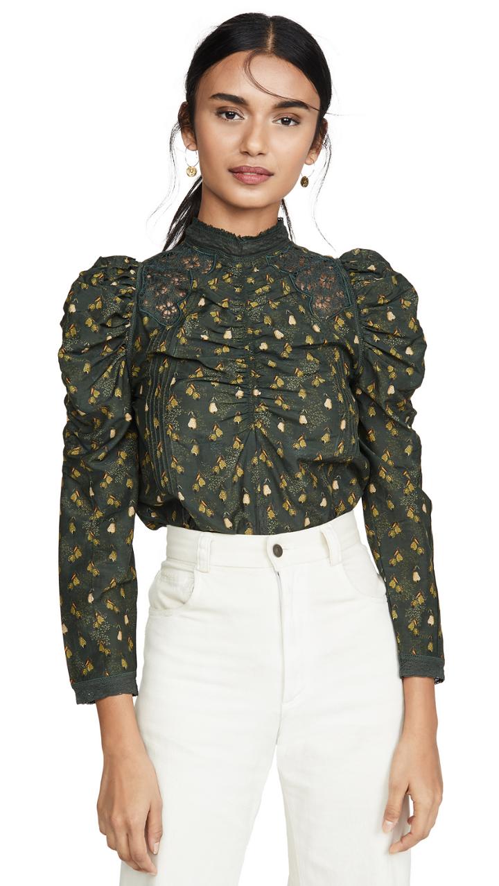 Farm Rio Military Cashew Blouse