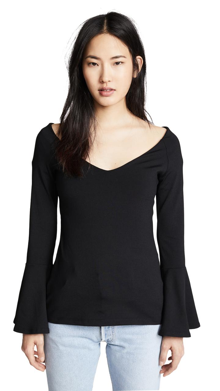 Susana Monaco Off Shoulder Flare Sleeve Top
