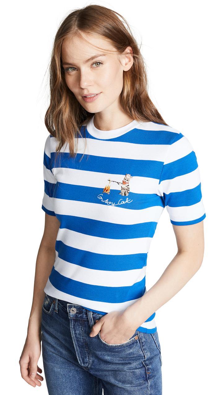 Ganni Stripe Rib Tee