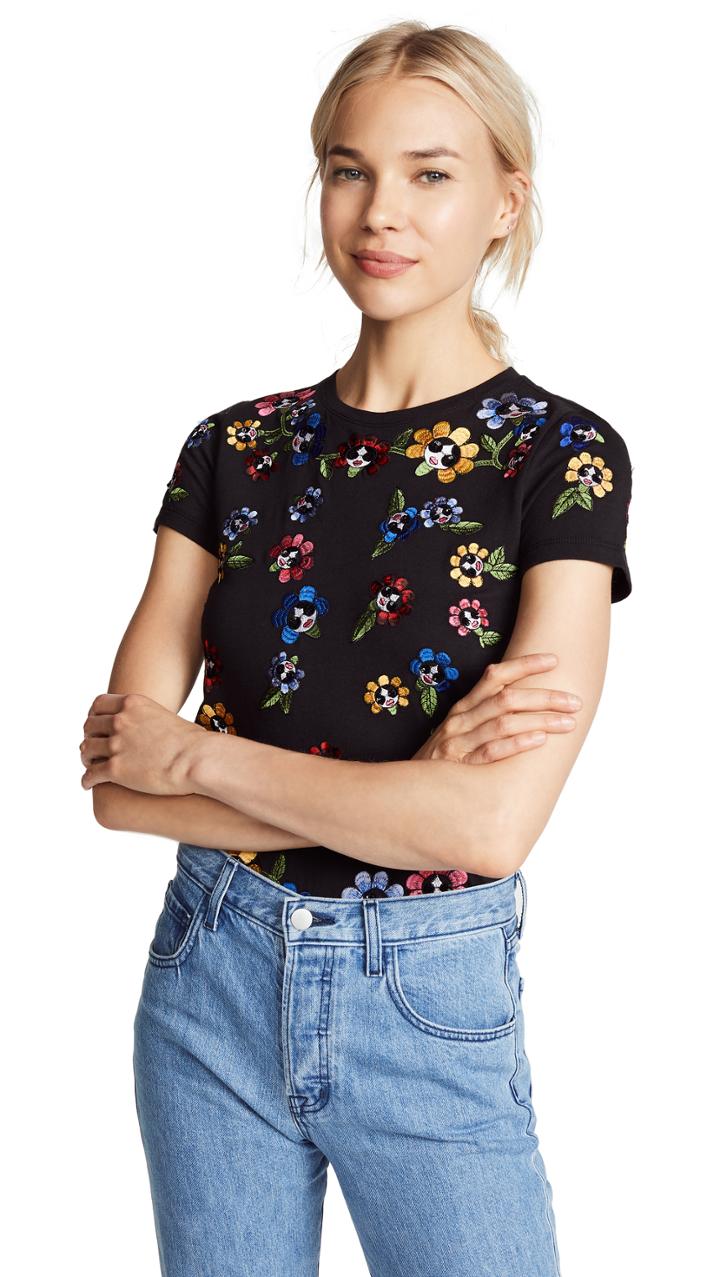 Alice Olivia Rylyn Embellished Tee