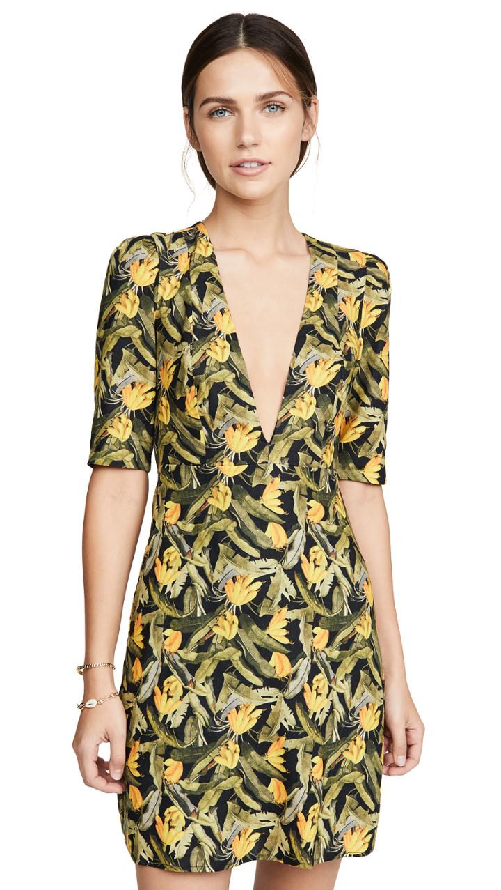 Farm Rio Mini Banana Craze V Neck Dress