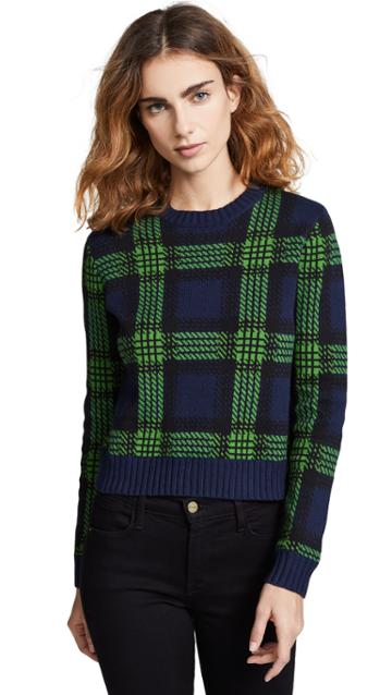 Bop Basics Tartan Plaid Crew Neck Sweater