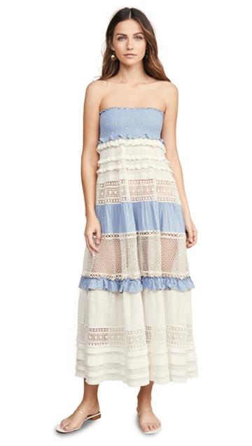 Chio Smocked High Waist Maxi Skirt Dress