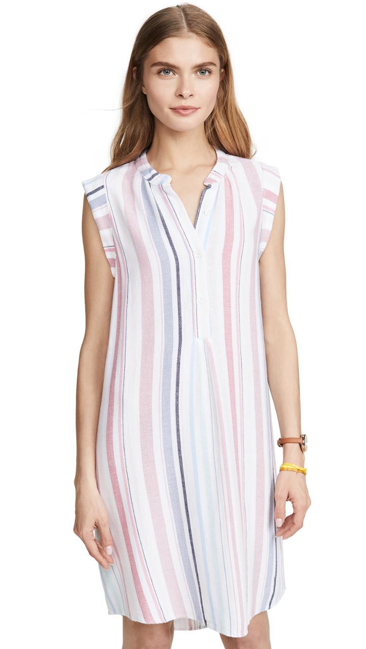 Bella Dahl Cap Sleeve Pleat Front Dress