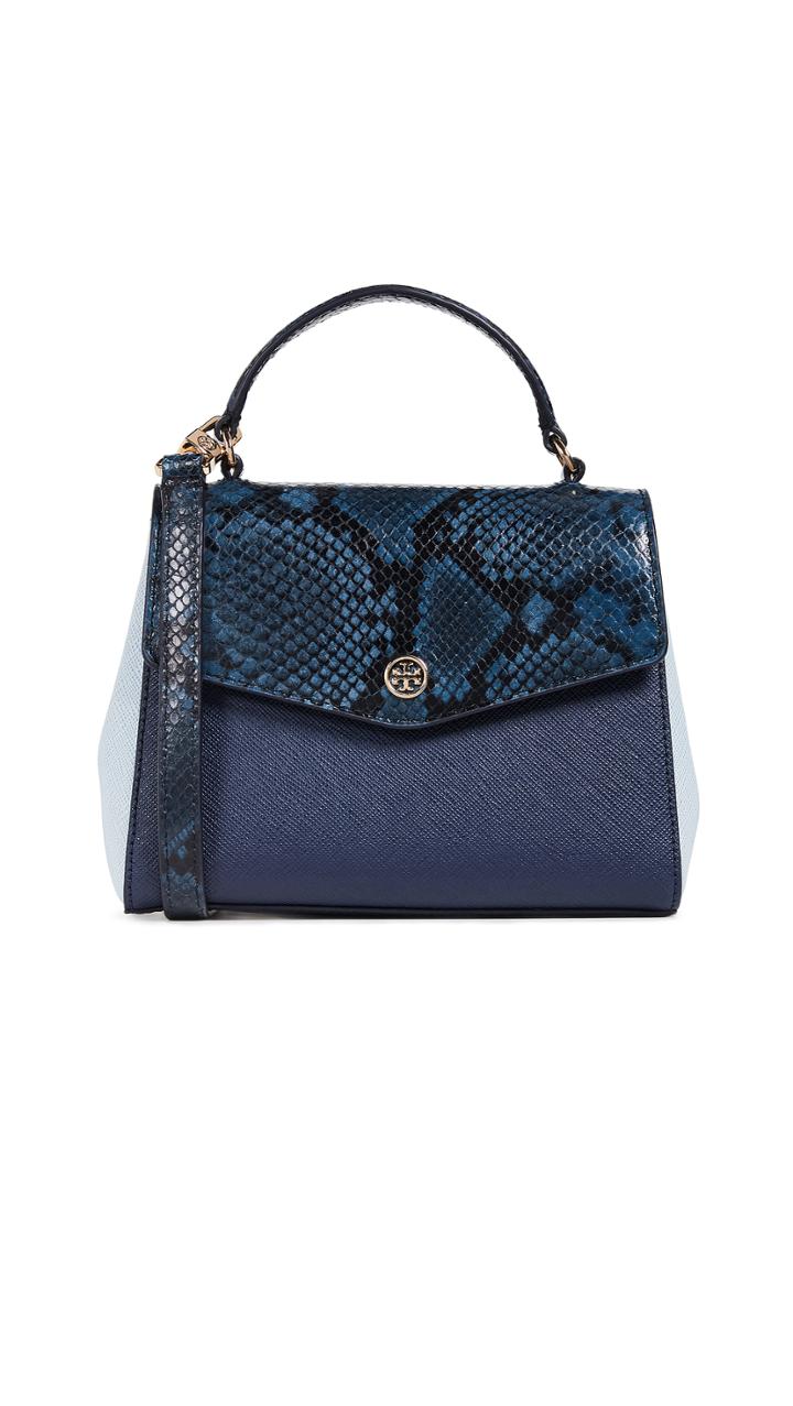 Tory Burch Robinson Mixed Material Top Handle Satchel