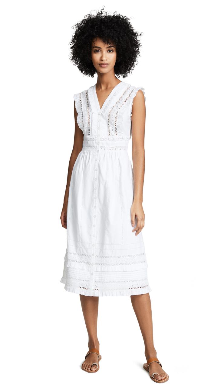 Sea Lilli Eyelet Sleeveless Midi Dress