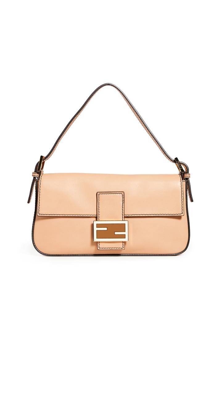 What Goes Around Comes Around Fendi Beige Leather Baguette