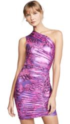 Versace Jeans Couture One Shoulder Metallic Dress