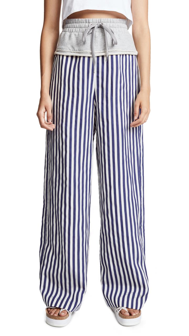 T By Alexander Wang Multi Direction Striped Cropped Sweater