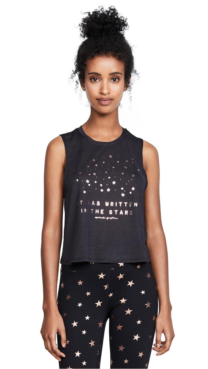 Spiritual Gangster Written In Stars Active Crop Tank Top