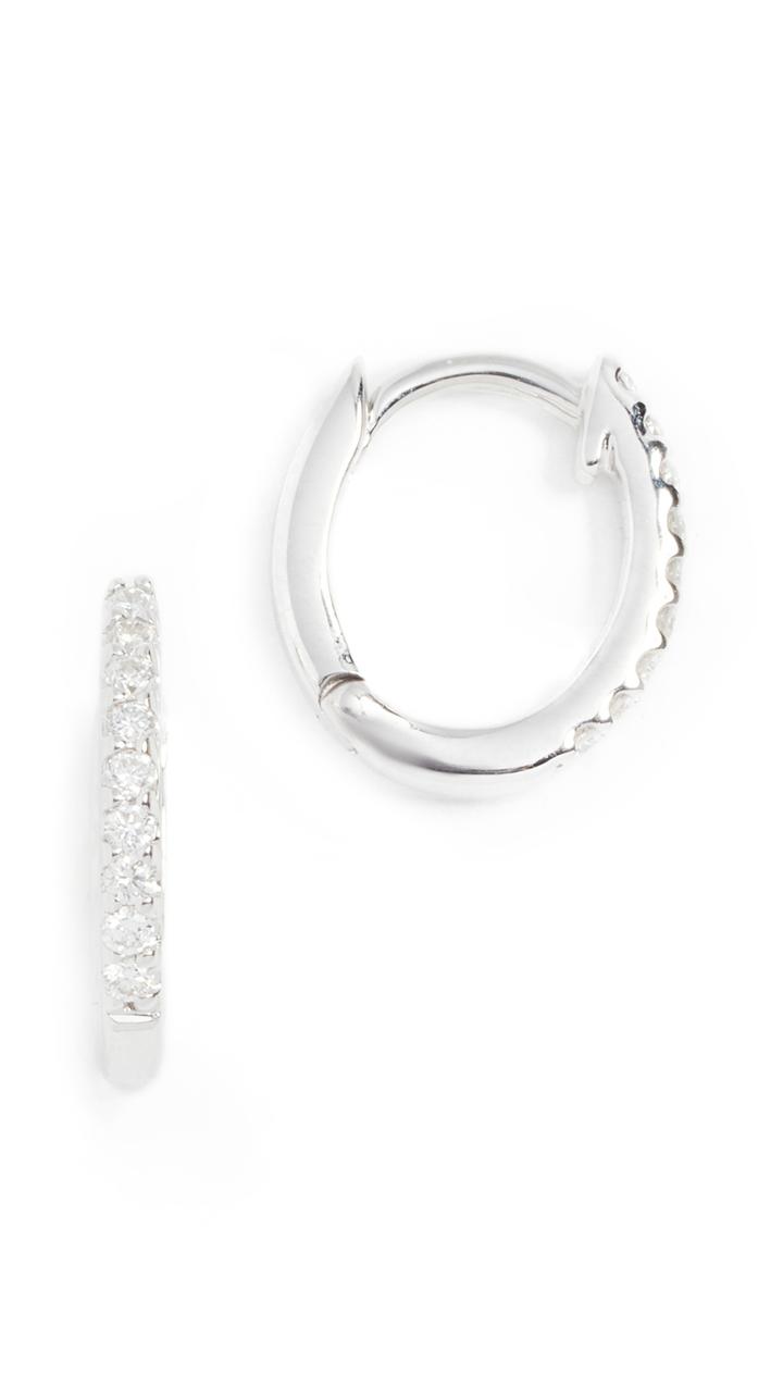 Dana Rebecca White Diamond Huggie Earrings