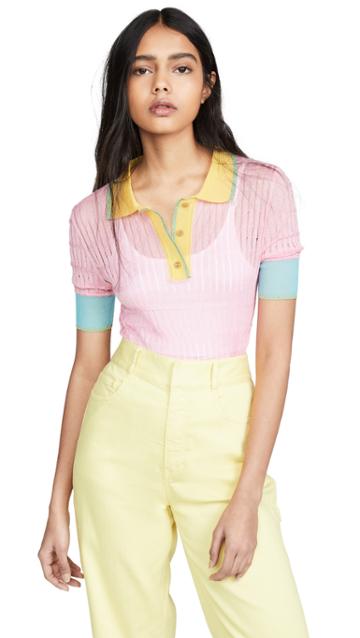 I Am Chen Colorblock Polo Sweater