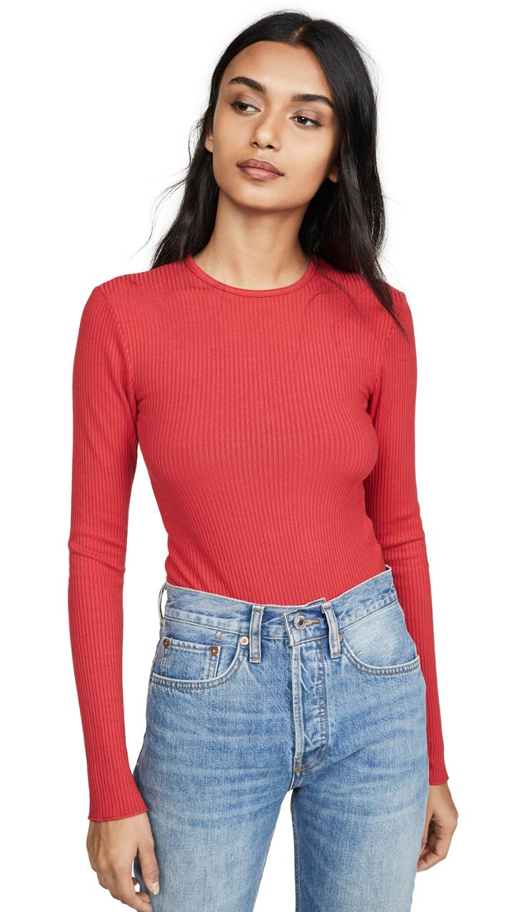 Re Done 60s Long Sleeve Thong Bodysuit