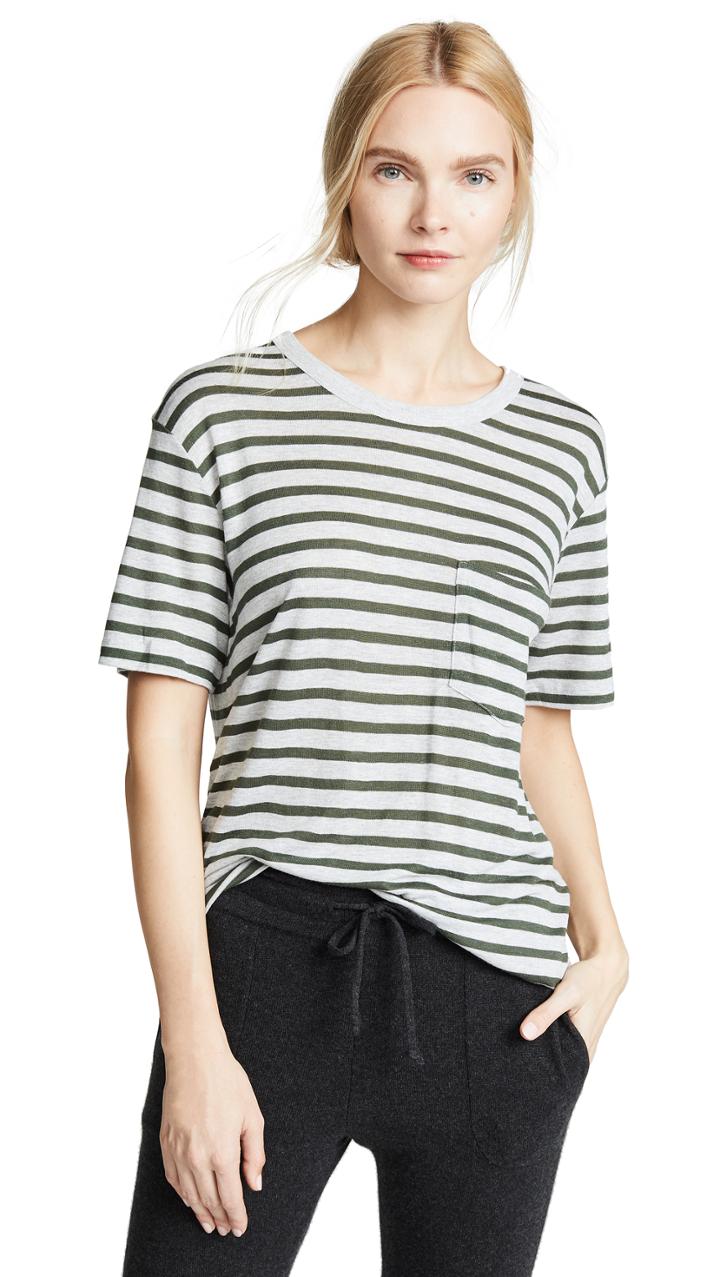Alexanderwang T Striped Slubbed Jersey Tee
