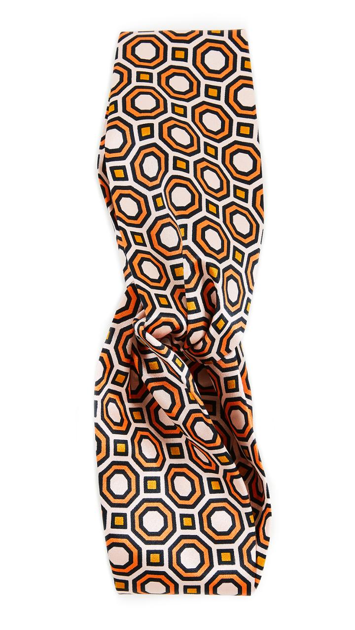 Tory Burch Octagon Printed Silk Headband