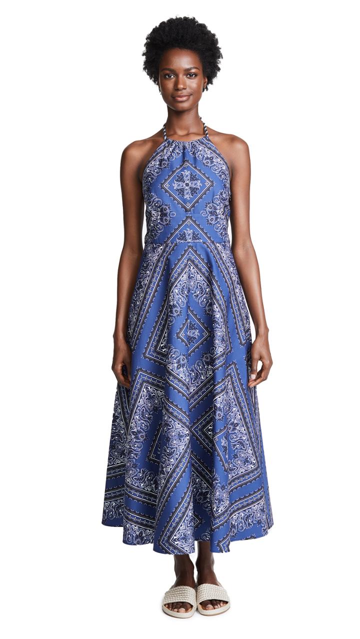 Red Valentino Neck Tie Bandana Dress