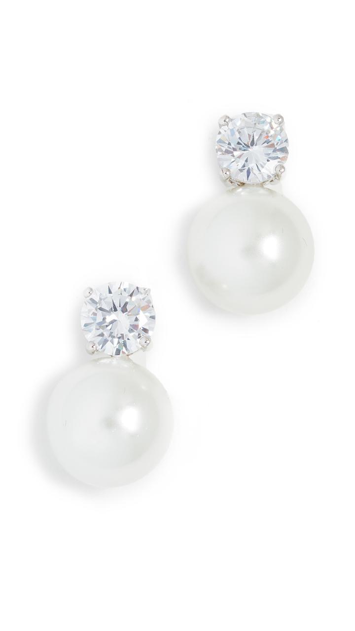 Kenneth Jay Lane Round Imitation Pearl Earrings