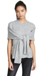 Helmut Lang Brushed V Neck Tie Sleeve Sweater