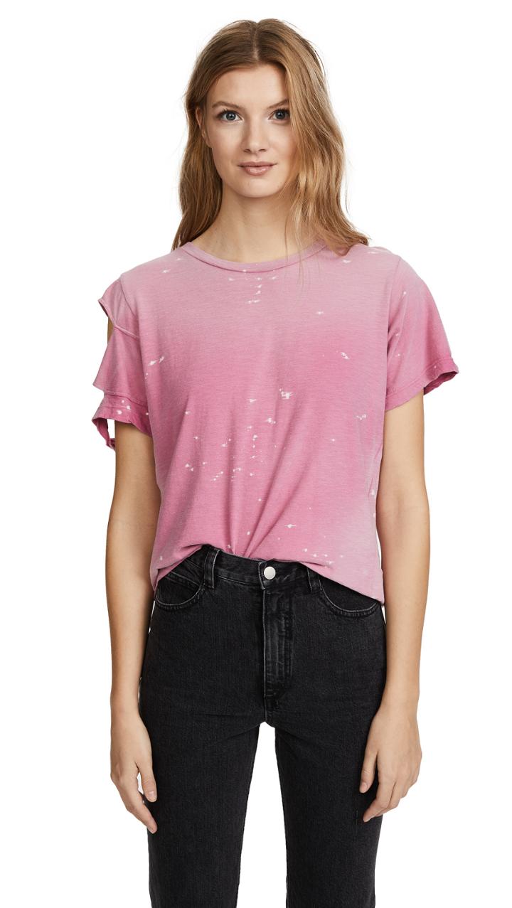 Lna Distressed Double Cut Sleeve Tee