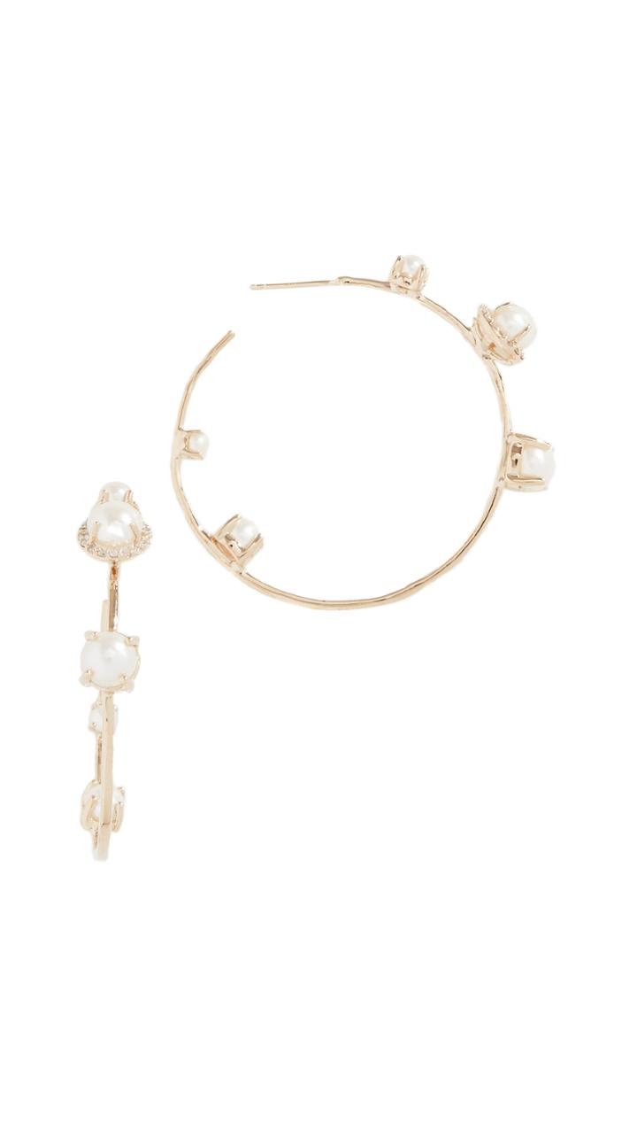 Eden Presley Small Pearl Diamond Earrings