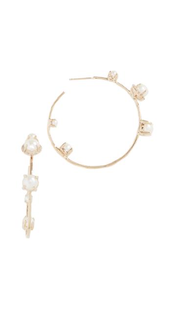 Eden Presley Small Pearl Diamond Earrings
