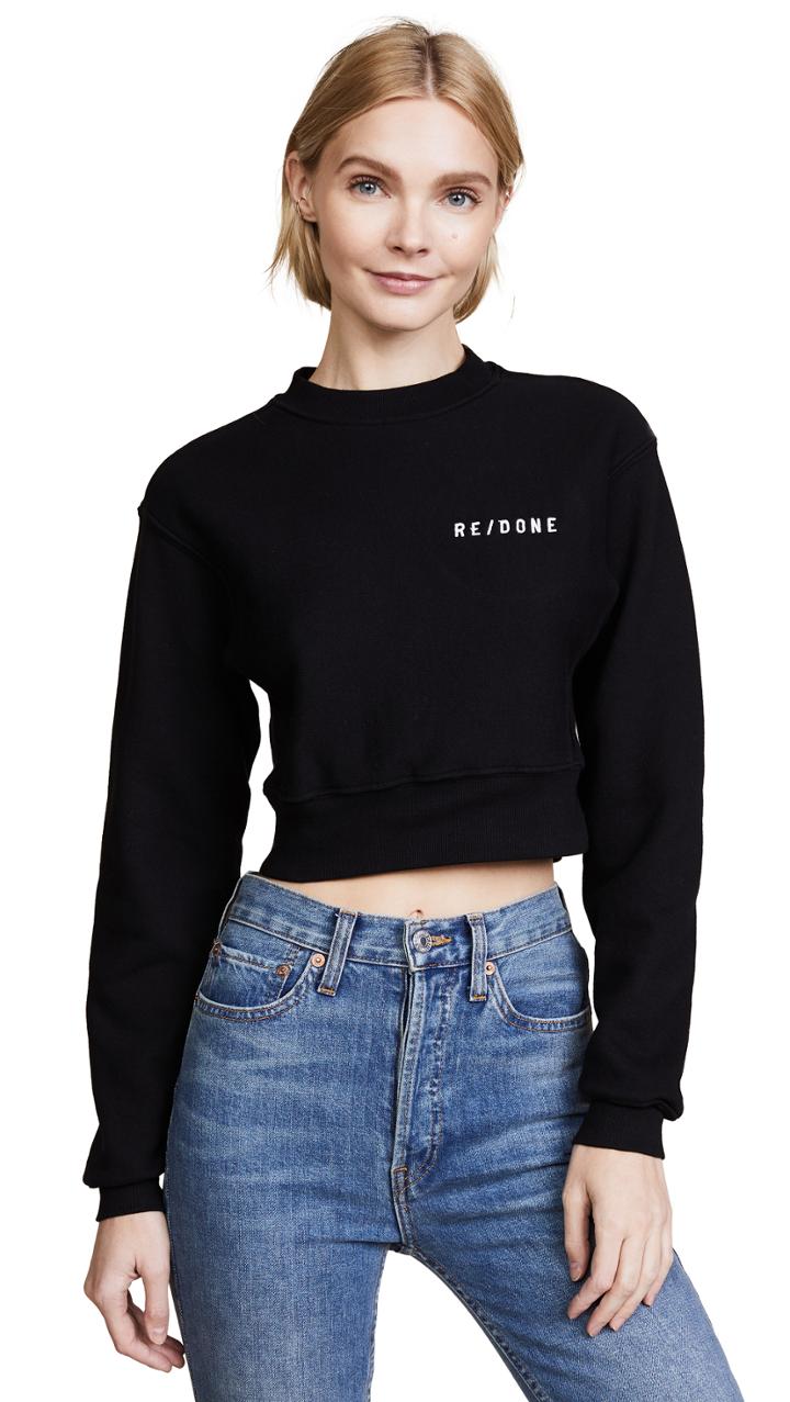 Re Done Reverse Weave Pullover Sweatshirt