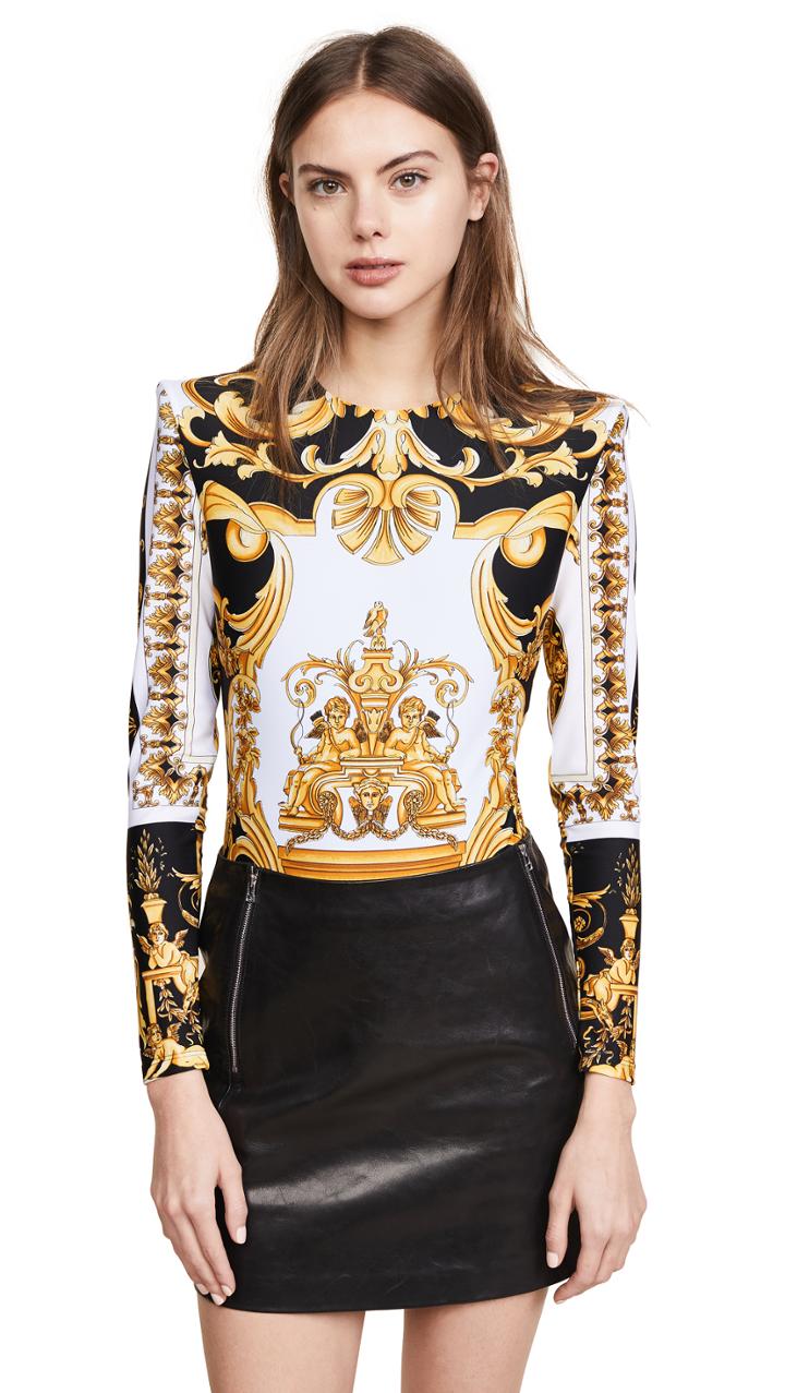 Versace Patterned Ls Bodysuit