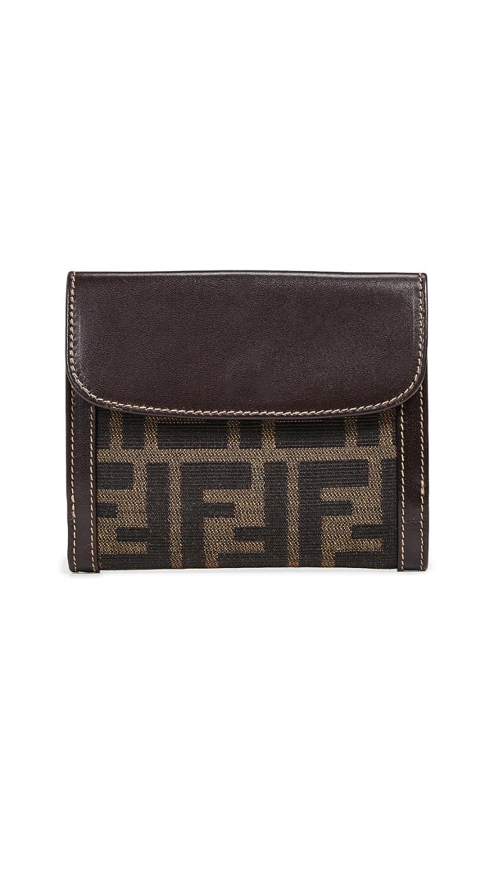 What Goes Around Comes Around Fendi Brown Zucca Wallet