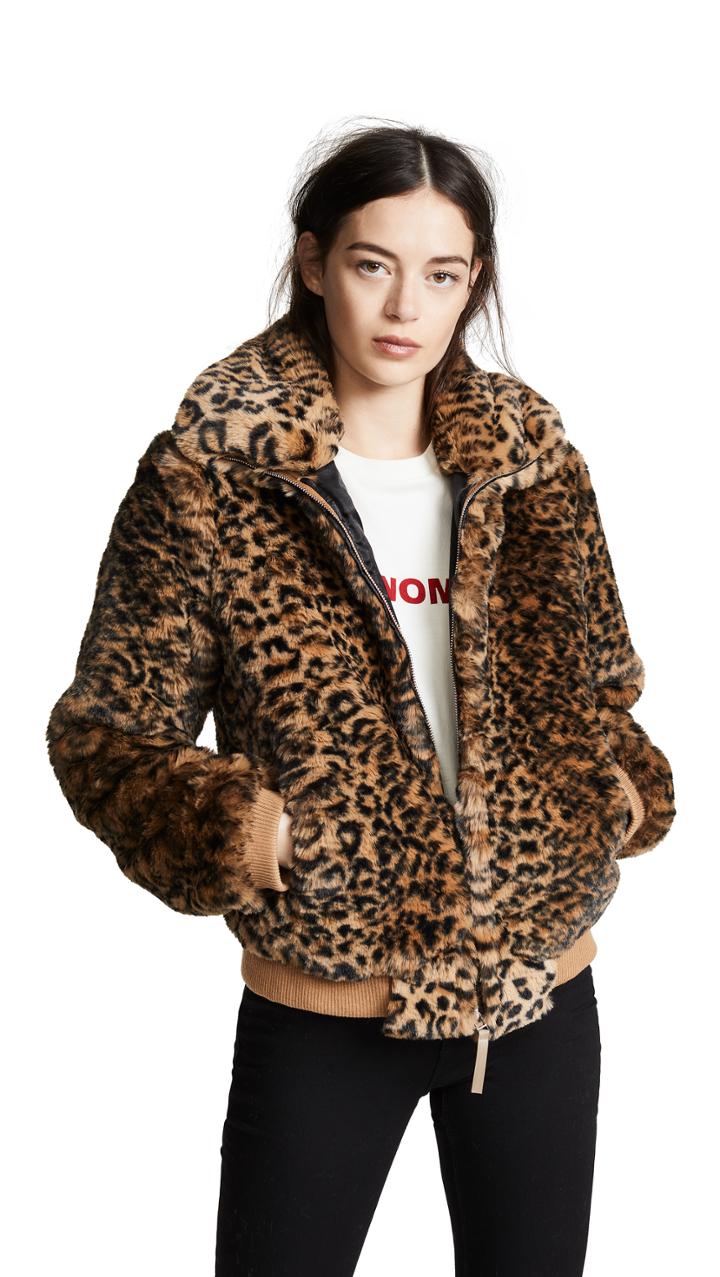 Generation Love Heidi Faux Fur Bomber