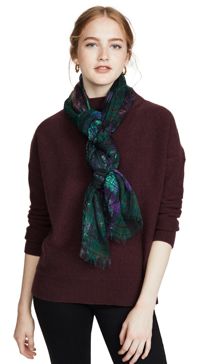 Franco Ferrari Feather Print Scarf